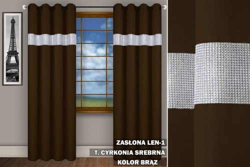 Zasłona SR 250x145 na przelotkach  cyrkonia brąz