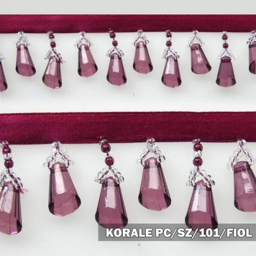 Tasiemka z koralikami PC SZ 101 FIOL