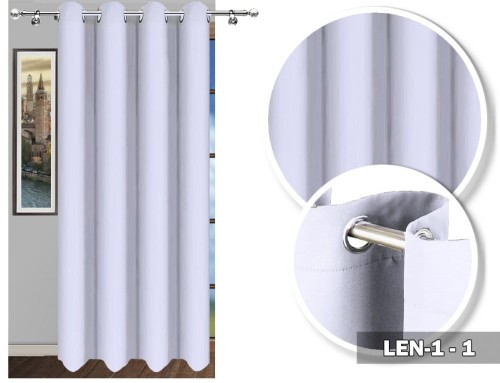 Zasłona  LEN 1 230x145 biała na przelotkach