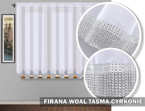 Firana 160x300 prosta cyrkonie