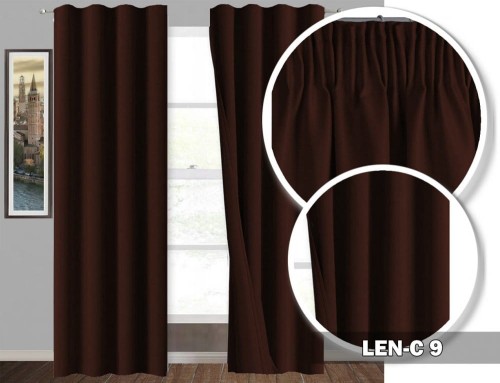 Zasłony na taśmie LEN-C 250x145 brąz