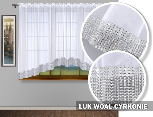 Firana 150x300 łuk cyrkonie