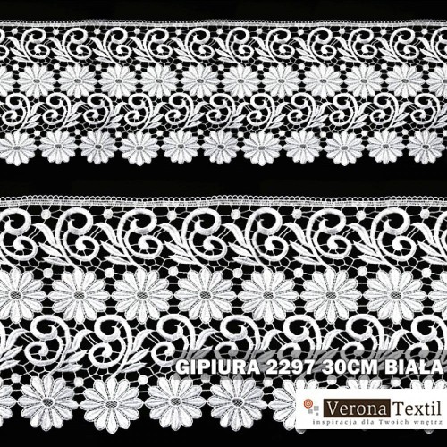 Gipiura motek numer 2297 30 cm biała