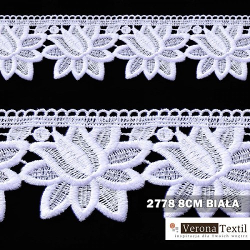 Gipiura motek 2778 8 cm biała
