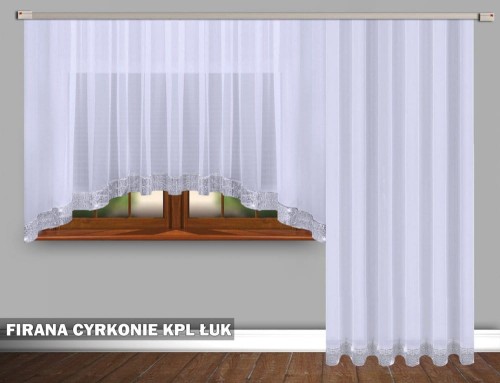 Komplet balkonowy woal 230x450 łuk cyrkonie