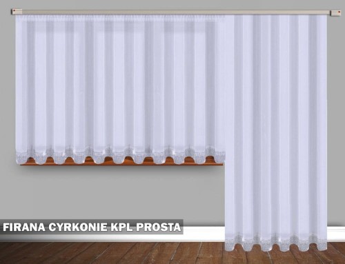 Komplet balkonowy woal 230x450 prosta cyrkonie