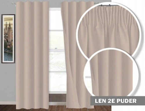 Zasłona na taśmie LEN-C 250x140 puder 2E
