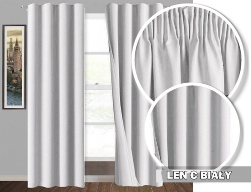Zasłony na taśmie LEN-C 230x145 BIAŁY