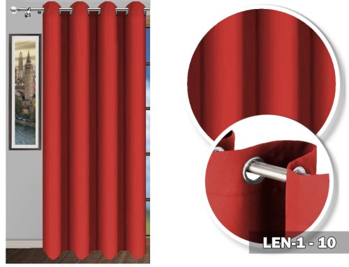 Zasłona LEN 1 250x145 czerwony na przelotkach