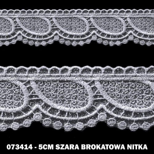 Gipiura 073414 5 cm szara brokatowa nitka