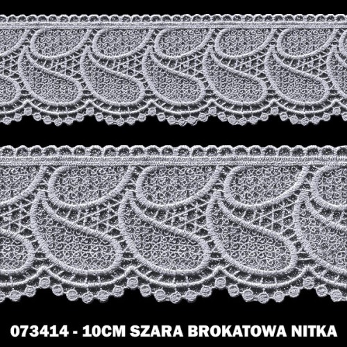 Gipiura 073414 10 cm szara brokatowa nitka
