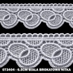Gipiura 073404 6,5 cm biała brokatowa nitka