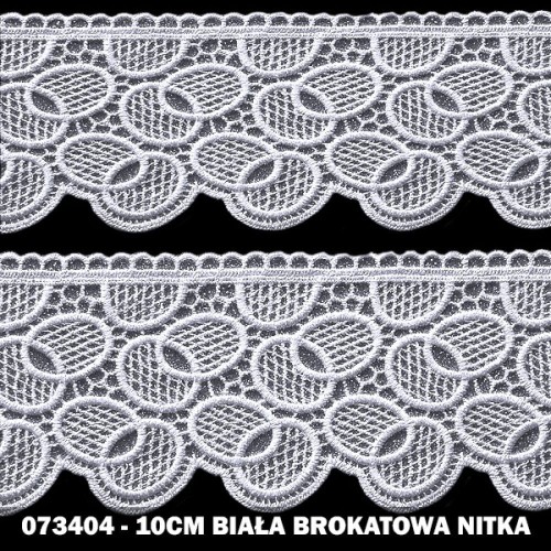 Gipiura 073404 10 cm biała brokatowa nitka