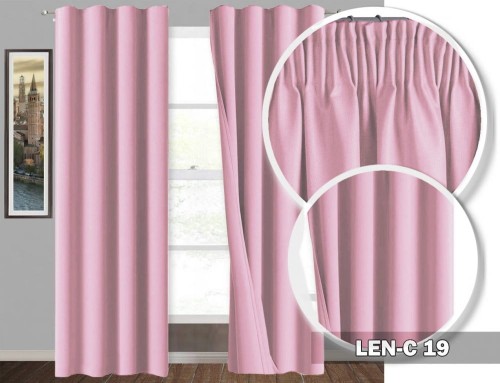 Zasłony na taśmie LEN-C 250x145 19 różowy
