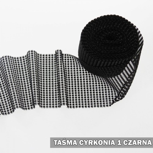 Tasiemka z cyrkoniami 1 rolka czarna