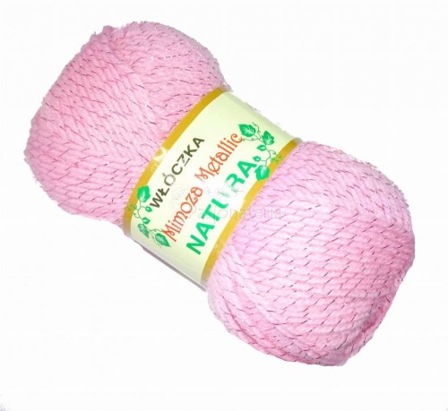 Włóczka MIMOZA Metallic kol. 20 jasny róż