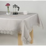 Obrus plamoodporny z gipiurą 140x350 szary wz.020