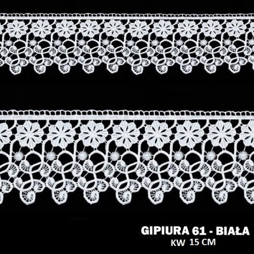 Gipiura motek numer 61 KW 15 cm biała