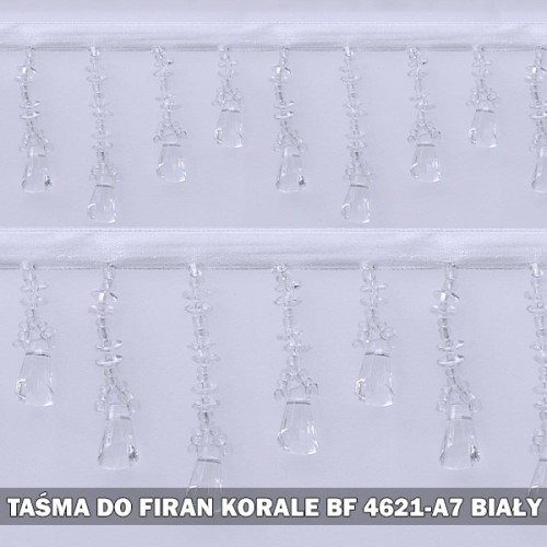 Tasiemka z koralikami BF 4621 A7 biały