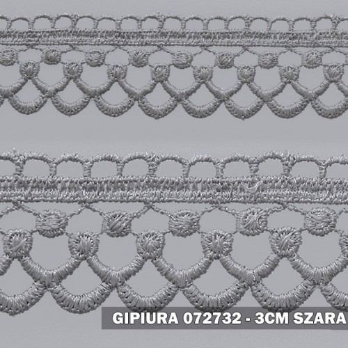 Gipiura motek 72732 3 cm szara