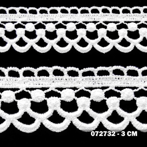 Gipiura motek 72732 3 cm biała