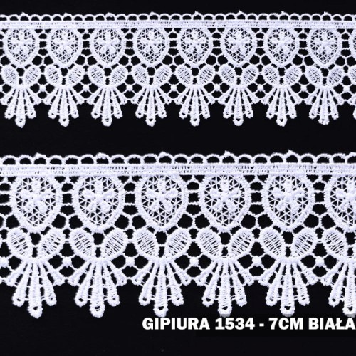 Gipiura motek 1534 7 cm biała