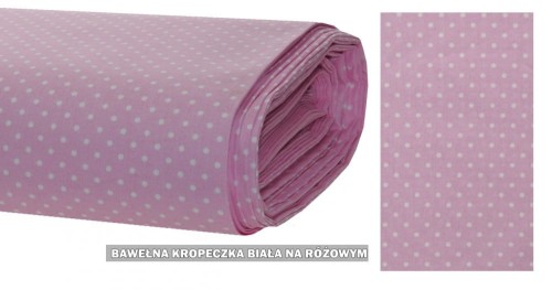 Bawełna Kropeczka Biała na Różowym szer. 160 cm