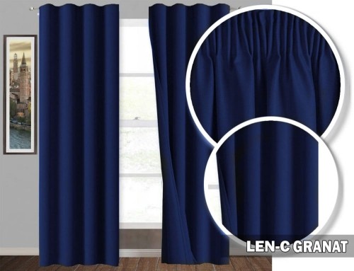 Zasłony na taśmie 230x145 LEN-C granat