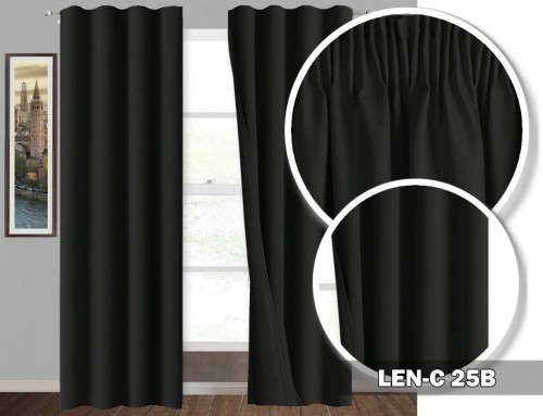 Zasłony na taśmie 250x145 LEN-C czarny