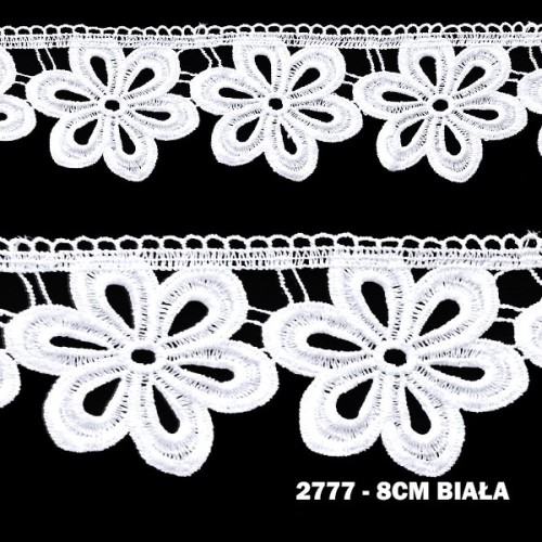 Gipiura motek 2777 8 cm biała