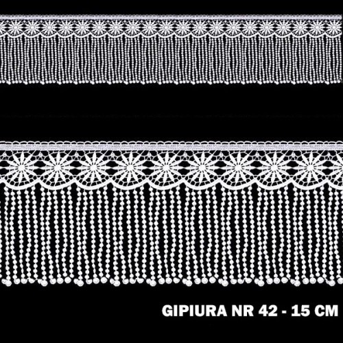 Gipiura motek numer 42 15 cm biała