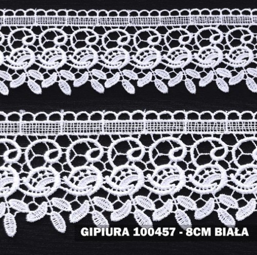 Gipiura motek 100457 8 cm biała
