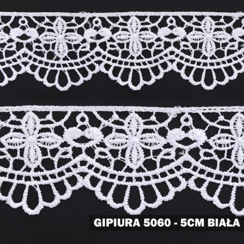 Gipiura motek 5060 5 cm biała