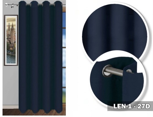 Zasłona LEN 1 160x145 granat na przelotkach