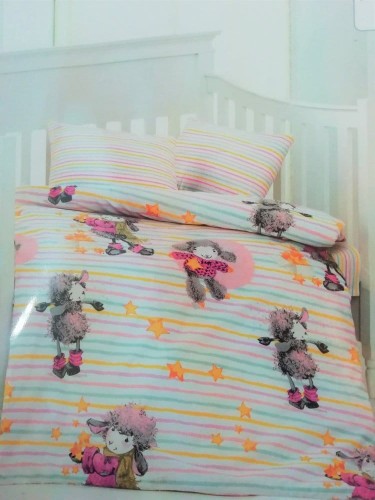 Pościel do łóżeczka 100x135 Owieczki Różowa