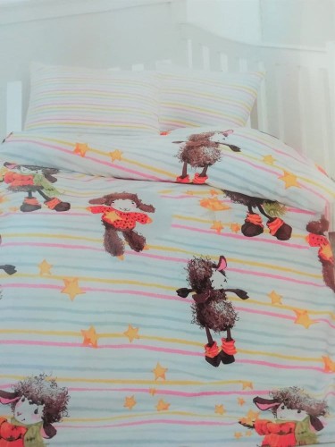 Pościel do łóżeczka 100x135 Owieczki Pomarańczowa