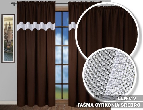 Zasłona 160x145 SR na taśmie cyrkonie brązowy