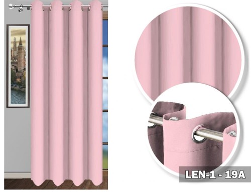 Zasłona LEN 1 160x145 pudrowy róż na przelotkach