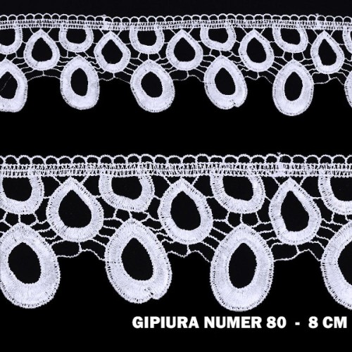 Gipiura numer 80 8 cm biała