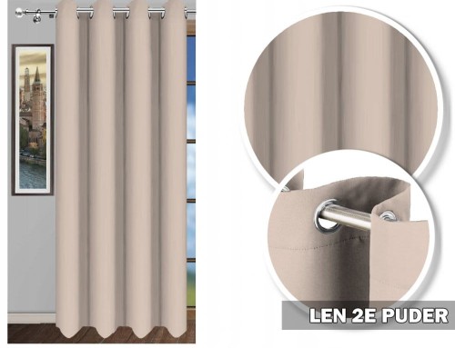 Zasłona LEN 1 160x145 puder na przelotkach