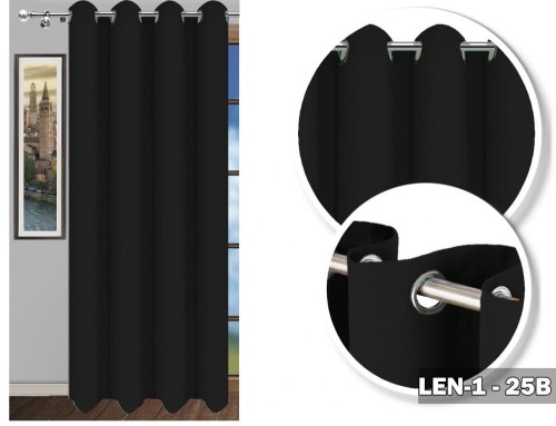 Zasłona LEN 1 160x145 czarny na przelotkach