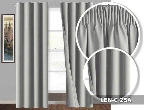 Zasłony na taśmie LEN-C 230x145 jasny szary