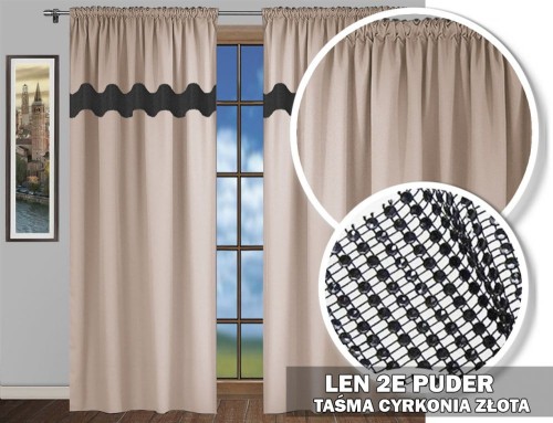 Zasłony CZ 230x145 cyrkonie na taśmie puder