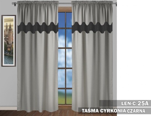 Zaslony CZ 230x145 cyrkonie na taśmie szary jasny