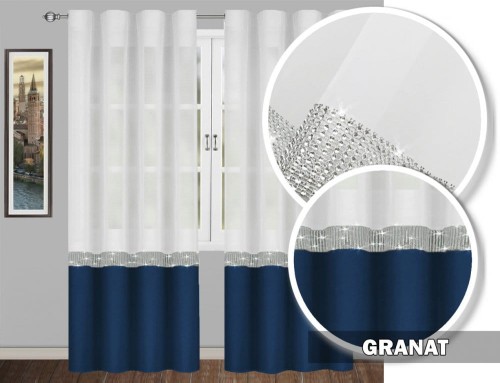 Firana GLAMOUR granat 250x145 taśma