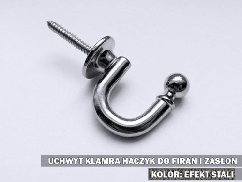 Uchwyt haczyk 35 mm efekt stali