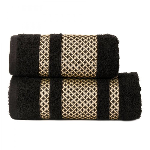 Ręcznik LIONEL 50x90 czarny ze złotą bordiurą