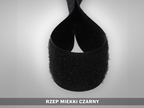 Taśma rzep miękki pętelka czarny 25 mm