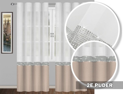 Firana GLAMOUR puder 160x145 taśma