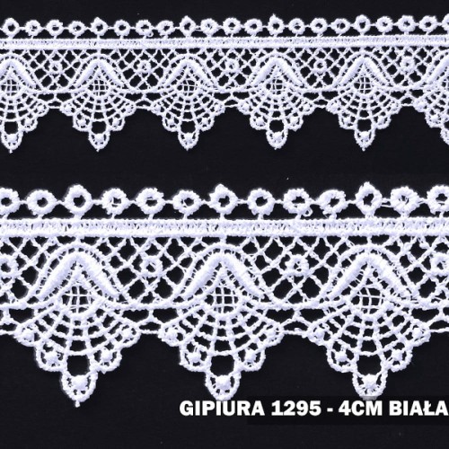 Gipiura motek 1295  4 cm biała